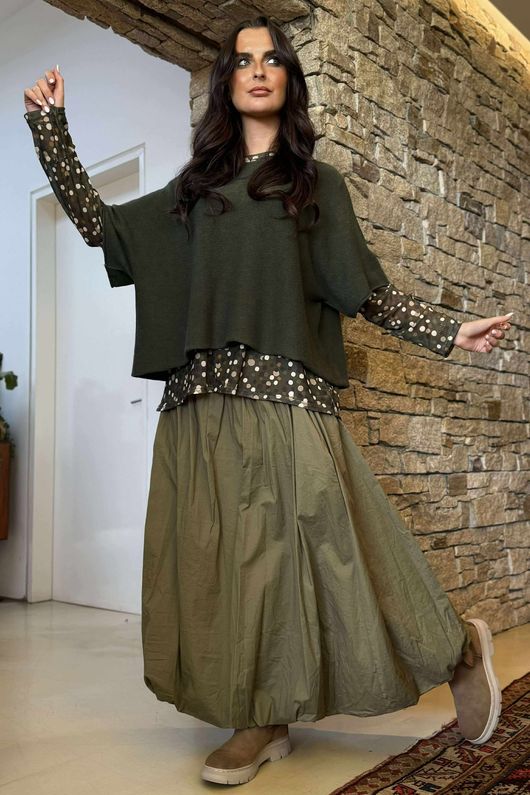 Bobby Mesh Layering Top Terrazzo Spot Khaki